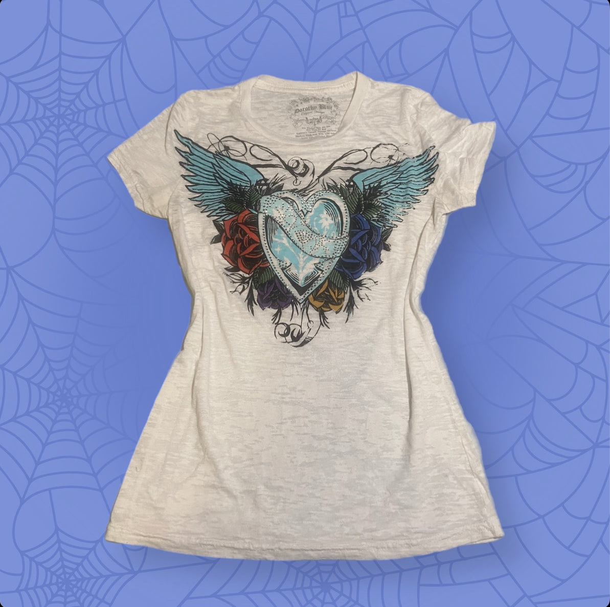 dorothy blue heart winged tee