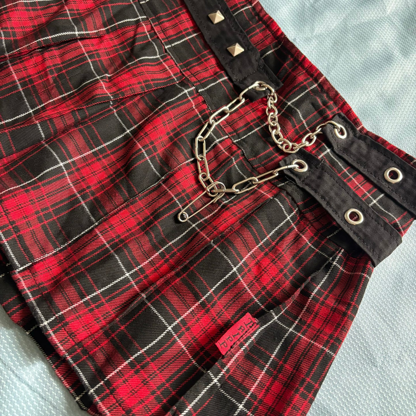 tripp nyc plaid chain skirt