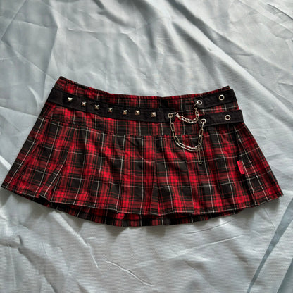 tripp nyc plaid chain skirt